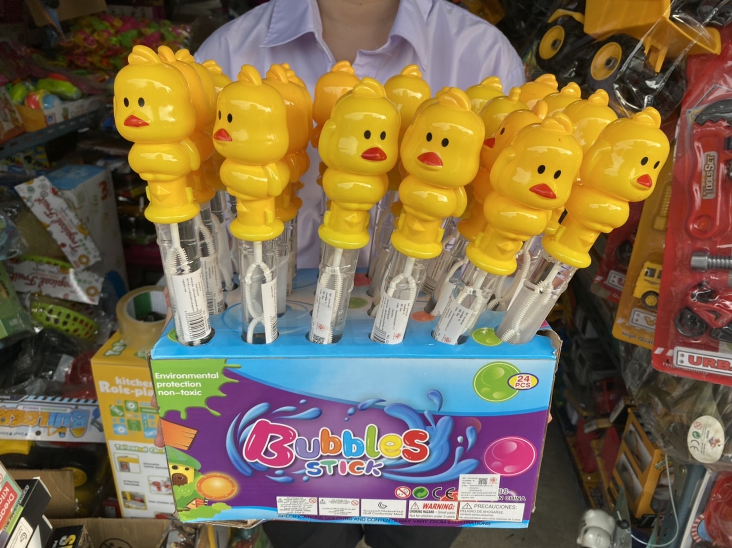 388-1 ของเล่นเด็กเป่าฟองเป็ด ด้ามเป่าฟองเป็ด ยกแพ็ค 24 ชิ้น