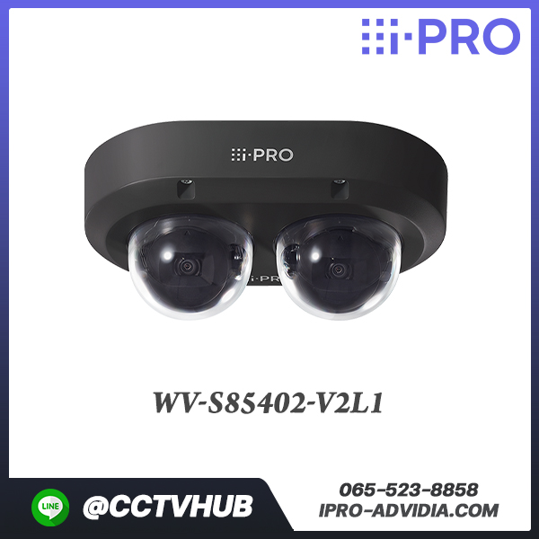 กล้อง Multi-directional dual sensor รุ่น WV-S85402-V2L1 2 x 4MP(8MP) IR Outdoor Multi-Sensor Network Camera with AI Engine (Black)