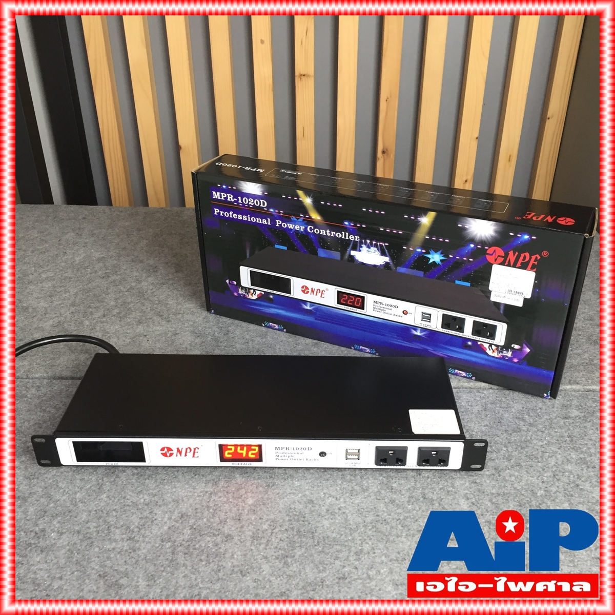 NPE MPR1020D ปลั๊กไฟใส่ตู้RACK มีมิเตอร์โชว์โวลท์ MPR-1020D มีช่องจ่ายไฟUSB MPR 1020 D MPR1020เอไอ-ไพศาล