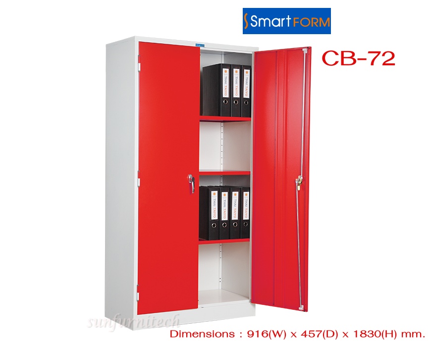 ตู้เอกสารสูง 2 บานเปิด, ตู้สูง 2 บานเปิด, ตู้เหล็ก 2 บานเปิด มือจับชนิดบิด smart form รุ่น CB-72
