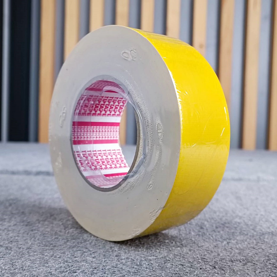 สีเหลือง แร็คซีน2นิ้ว 50หลา YL เทปแร็คซีนม้วนใหญ่ เทปหนา แลคซีน เทปผ้า กระดาษกาวย่น ยาว50หลา เอไอ-ไพศาล