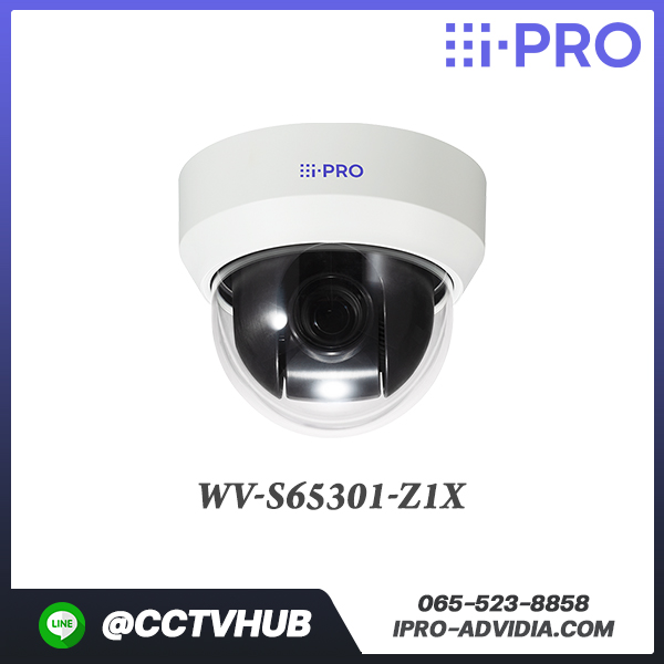กล้อง PTZ i-PRO รุ่น WV-S65301-Z1X 2MP(1080p) Outdoor PTZ Network Camera with 10x Optical Zoom Lens ,AI Engine