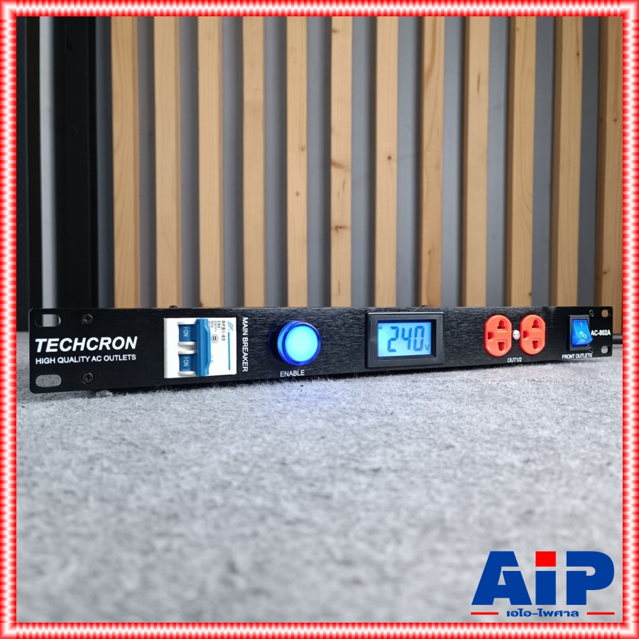 TECHCRON AC802A ปลั๊กไฟ 1U ปลั๊กคละสี AC802 จอสีน้ำเงิน AC-802 ปลั๊กไฟใส่แร็ค AC 802 A ปลั๊กไฟภาคสนาม ปลั๊กไฟใช้กับเครื่องเสียง เอไอ-ไพศาล