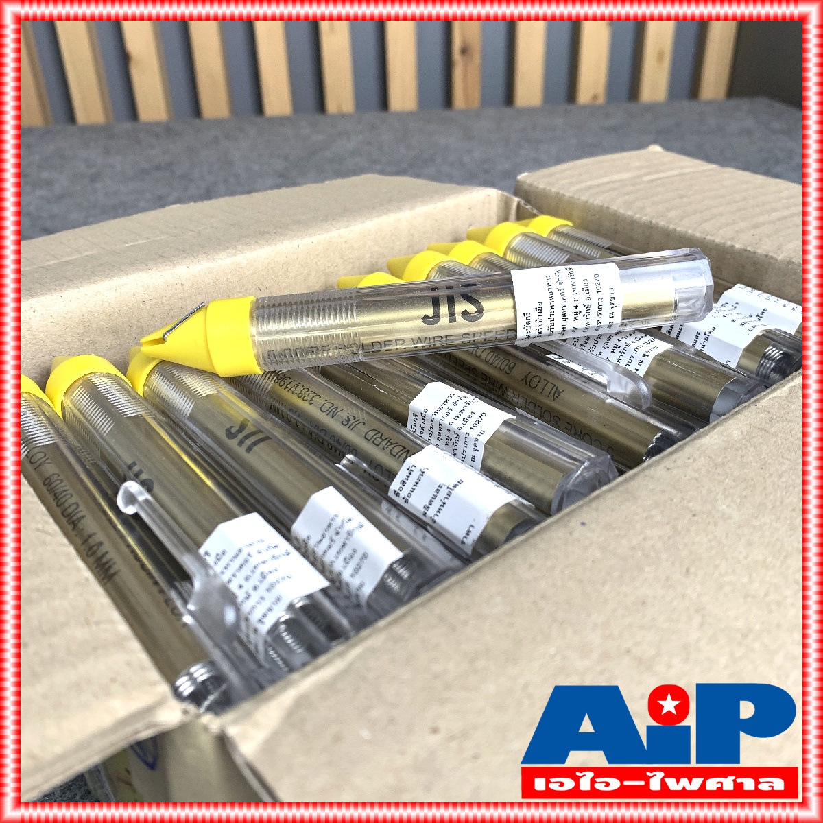 ยกกล่อง50แท่ง ตะกั่วปากกา สีเหลือง 1 มม. ยาว 3.2 ม. อุลตร้าคอร์ / JIS ตะกั่วบัดกรี ปากกา Ultracore Alloy 60/40 ความยาว 3.2 เมตร SOLDER PEN