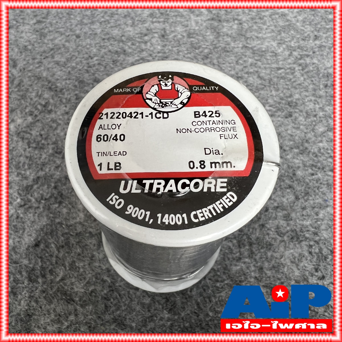 ULTRACORE ขนาด 0.8 มม หนัก 1 ปอนด์ ตะกั่วขด 60/40 ตะกั่วบัดกรี ตะกั่ว อุลตร้าคอร์ เอไอ-ไพศาล