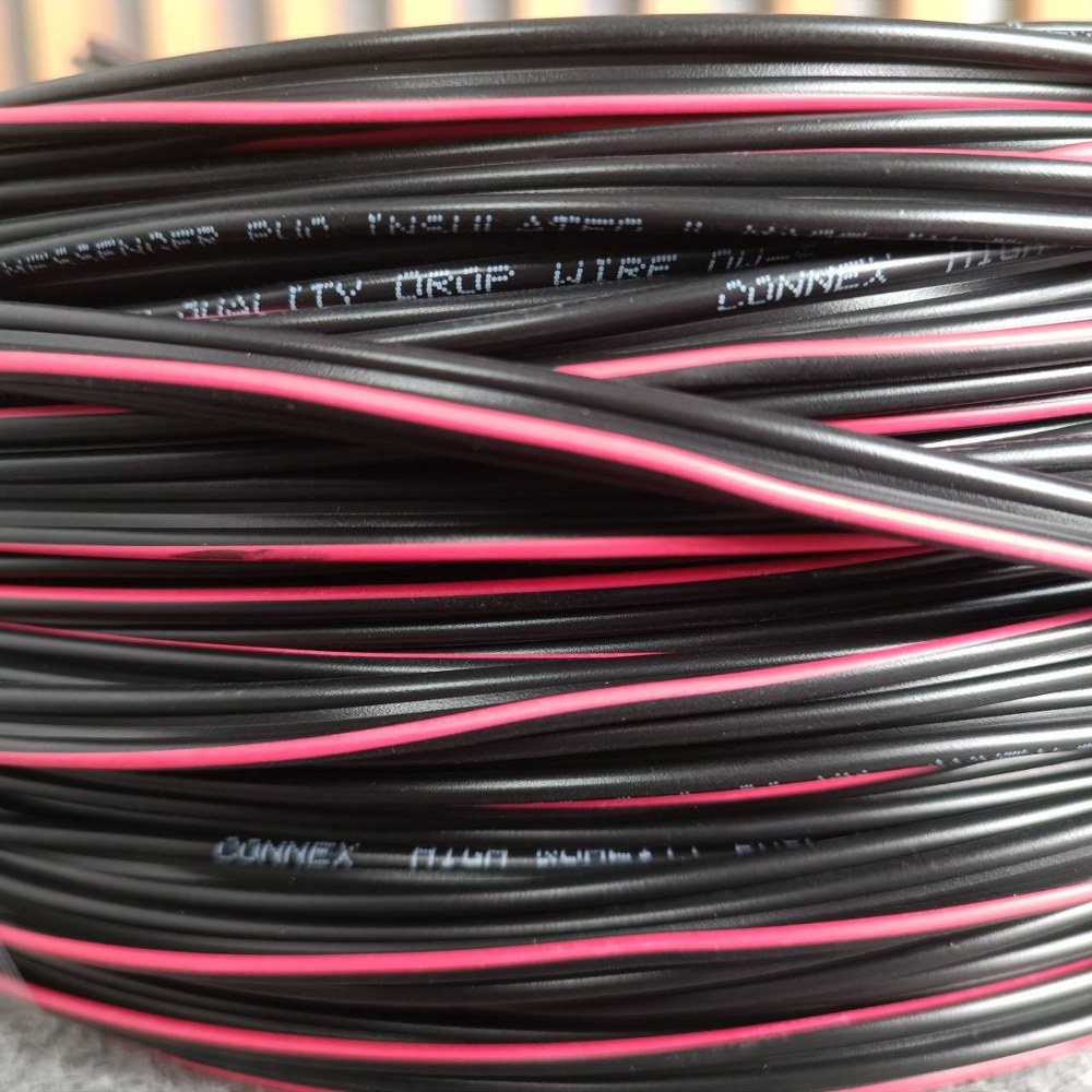 ขด100เมตร สายดรอปวาย ทองแดงชุบ 0.9mm CC2X0.9mm ทองแดงชุบ สายดรอปวายทองแดงชุบ สินค้าผลิตในประเทศไทย รุ่นพิเศษมีแถบสายสีแดง CC2 0.9 เอไอ-ไพศาล