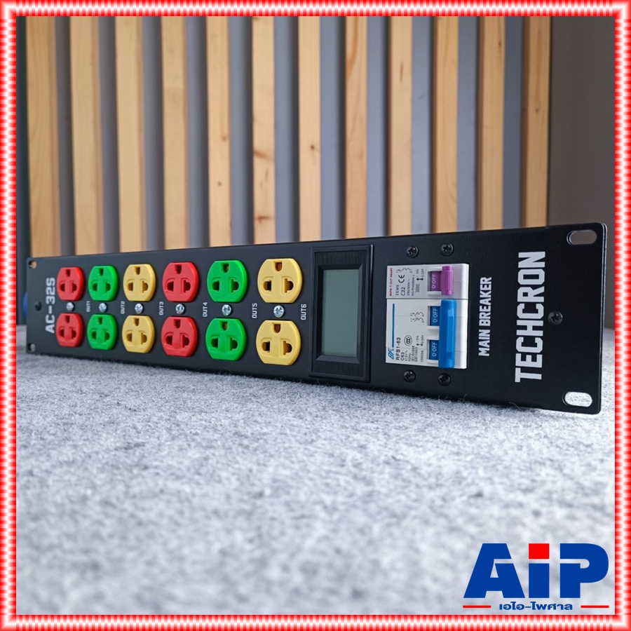 TECHCRON AC-32S ชุดโหลดไฟ 1เฟส ปลั๊กคละสี *สีฟ้า* ปลั๊กโหลดไฟ วัสดุเป็นเหล็ก พร้อมจอแสดงผล AC32S AC32S AC32 S AC-32 AC 32 S เอไอ-ไพศาล