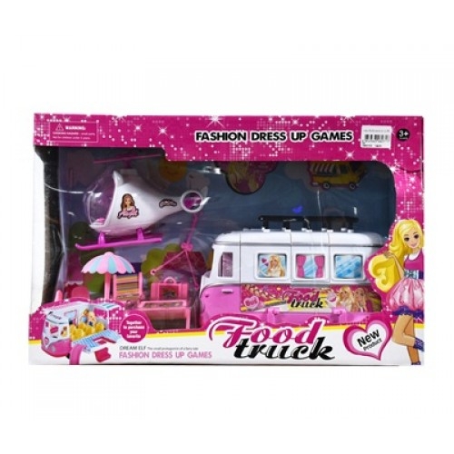 7887B ของเล่นโมเดลรถบัสพร้อมคอปเตอร์ กล่องใหญ่