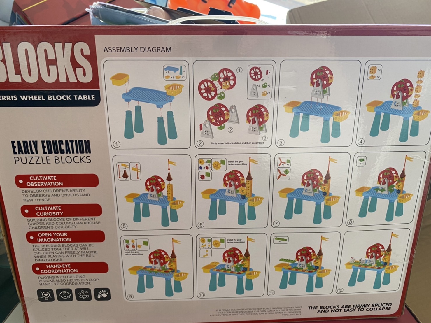 222-B71 ของเล่นเด็กโต๊ะตัวต่อสวนสนุก บล็อกตัวต่อพร้อมโต๊ะ ชุดละ