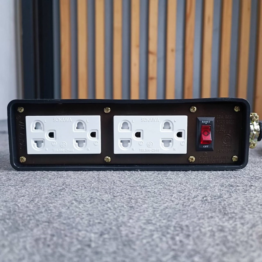 1SOKAWA บล็อคยาง2x6+ปลั๊กกราวด์คู่(มอก.)10A สาย10เมตร สายขนาด3x1MM ปลั๊กไฟ ปลั๊กพ่วง บล็อคยาง4ช่อง พร้อมสายไฟ เอไอ-ไพศาล