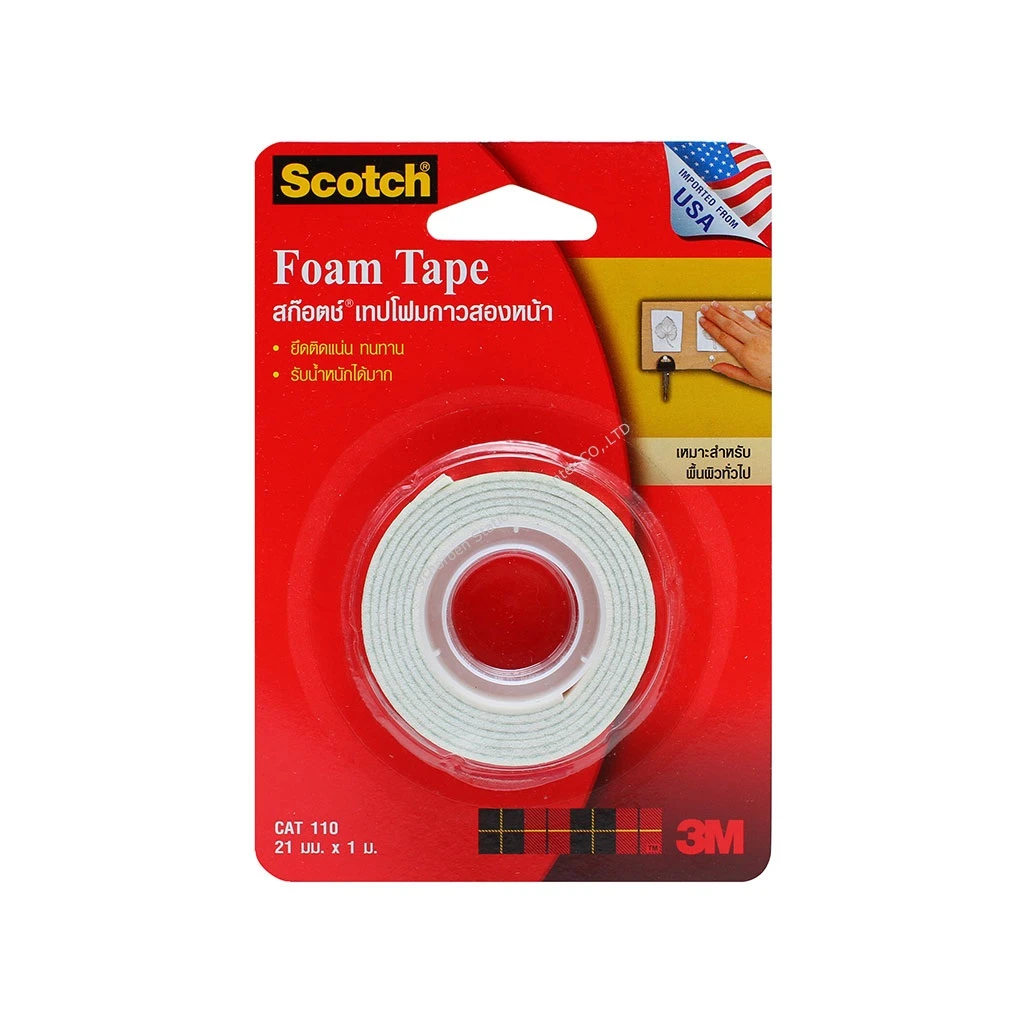 เทปโฟม 2 หน้า Scotch 21 มม. x 1 ม.