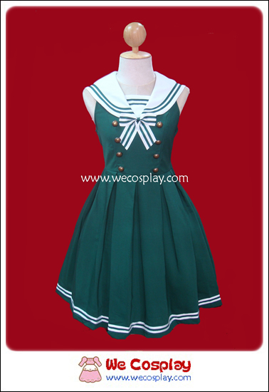 จัมเปอร์สเกิร์ตเลิฟลี่กรีนมารีน สีเขียว (Lovely Green Marine Lolita Jumper Skirt)