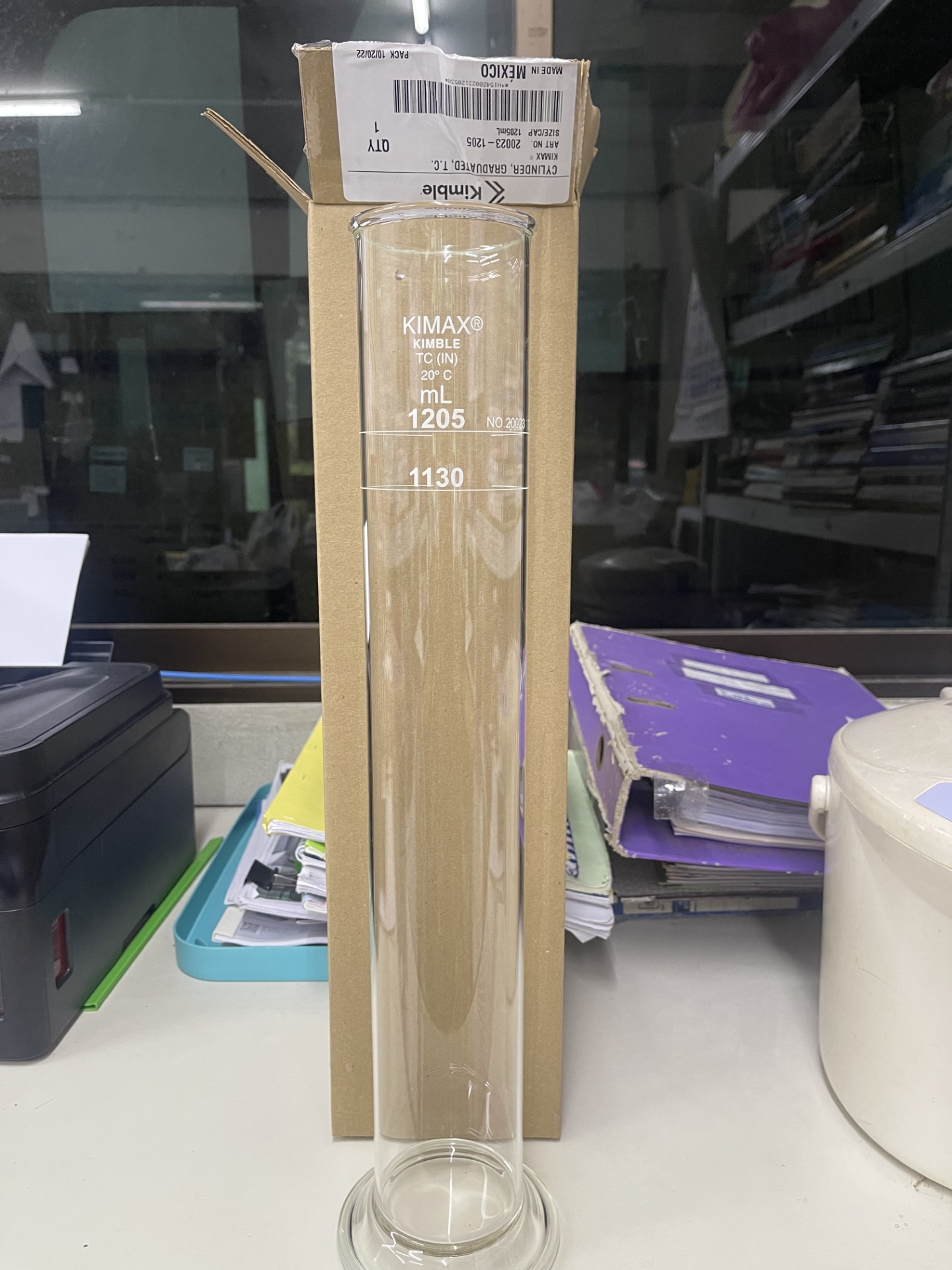 Cylinder Glass 1205 ml without Spout-Kimble