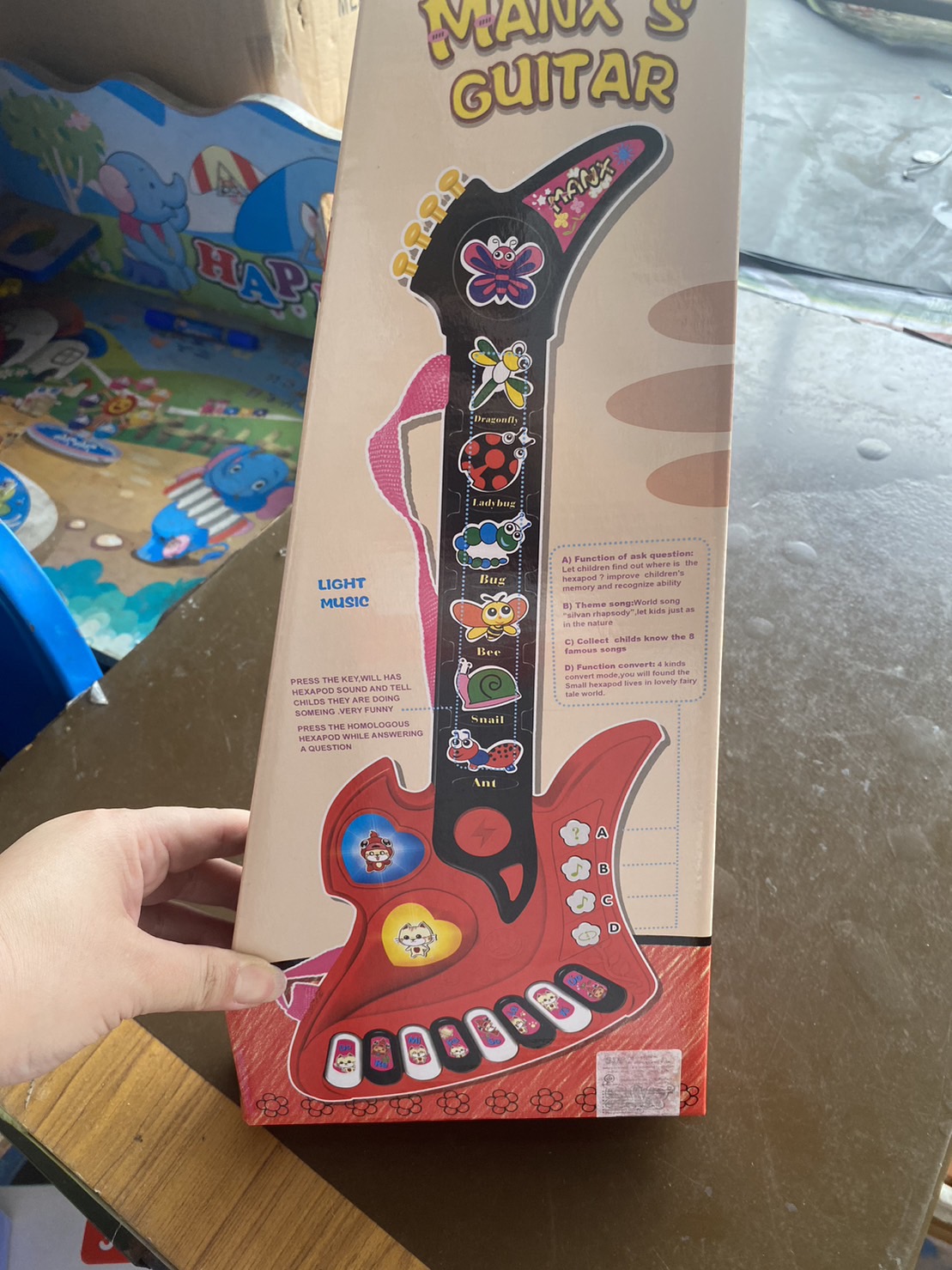 HY-021AB เครื่องดนตรีของเล่น ของเล่นกีตาร์ไฟฟ้า ออร์แกนกีตาร์ใส่ถ่าน ปลีกชิ้นละ