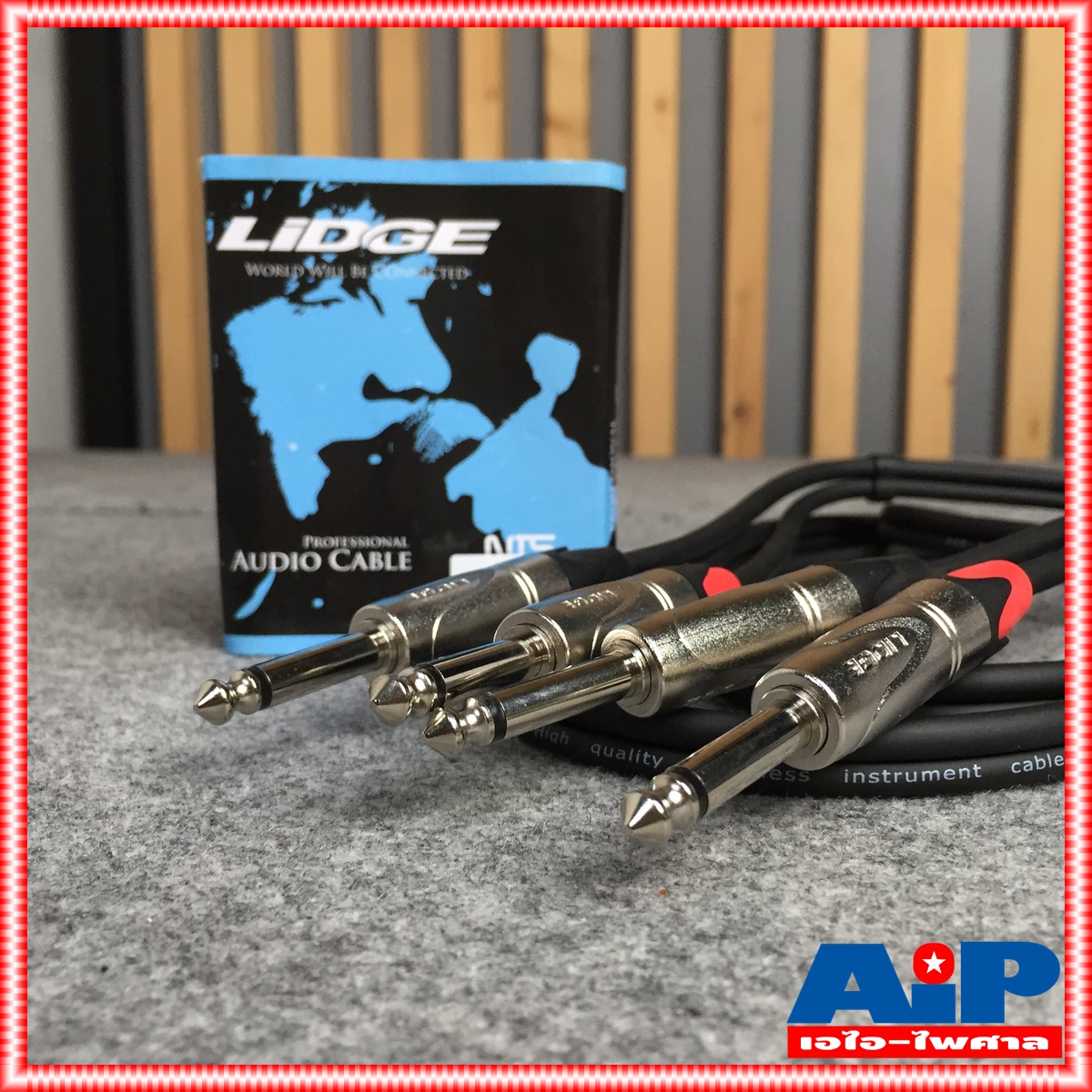 สายคู่ข้างละ2หัว 2เมตร LIDGE YM-713 สาย MIC - MIC x2 สายดำ YM 713 YM713 สายสัญญาณเสียง PHONE ออก PHONE ข้างละ2หัว สายสัญญาณ