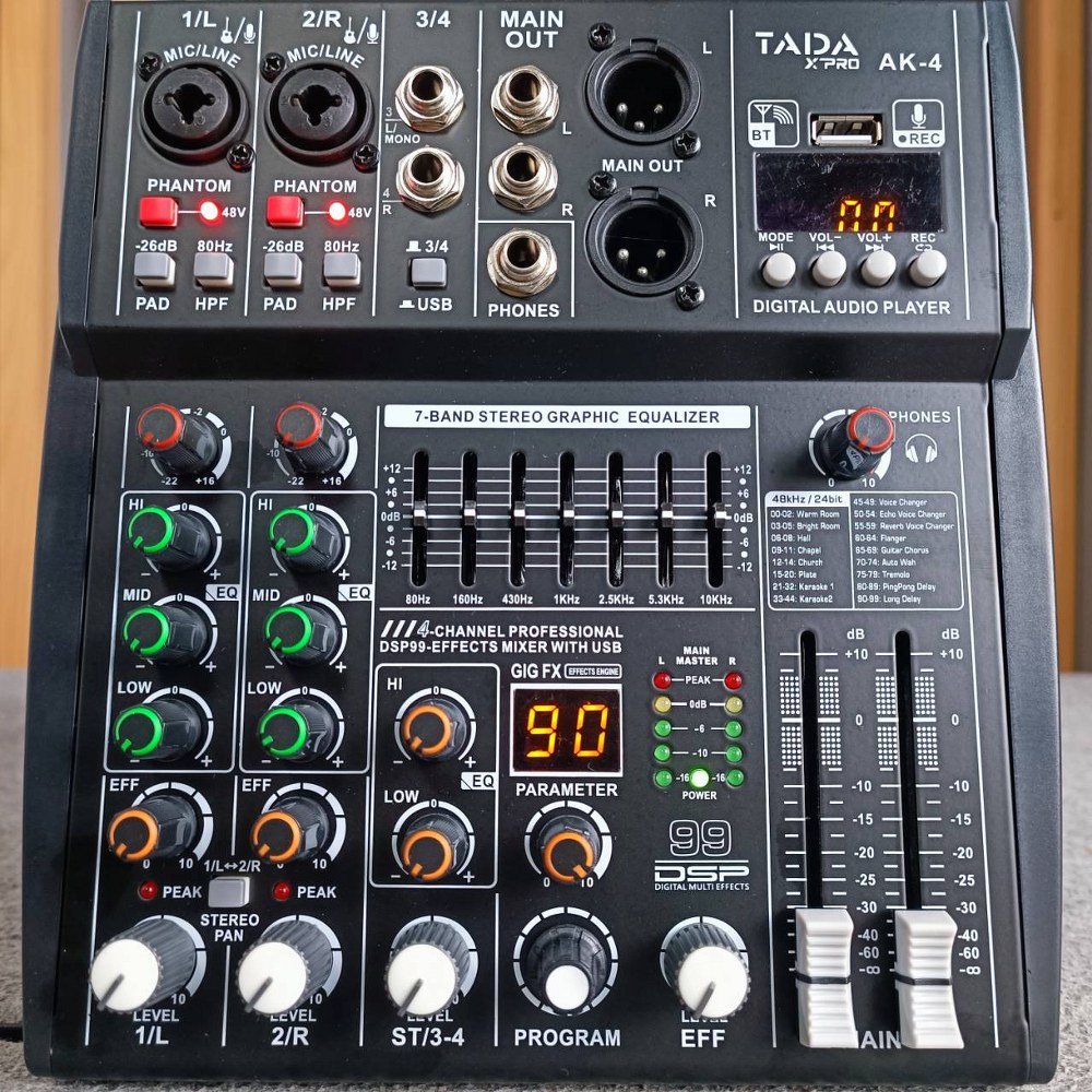 TADA AK-4 MIXER มิกเซอร์ มิกเซอร์อนาล็อก 4 แชนแนล มิกซ์ เครื่องผสมสัญญาณเสียง ธาดา AK 4 AK4 เอไอ-ไพศาล