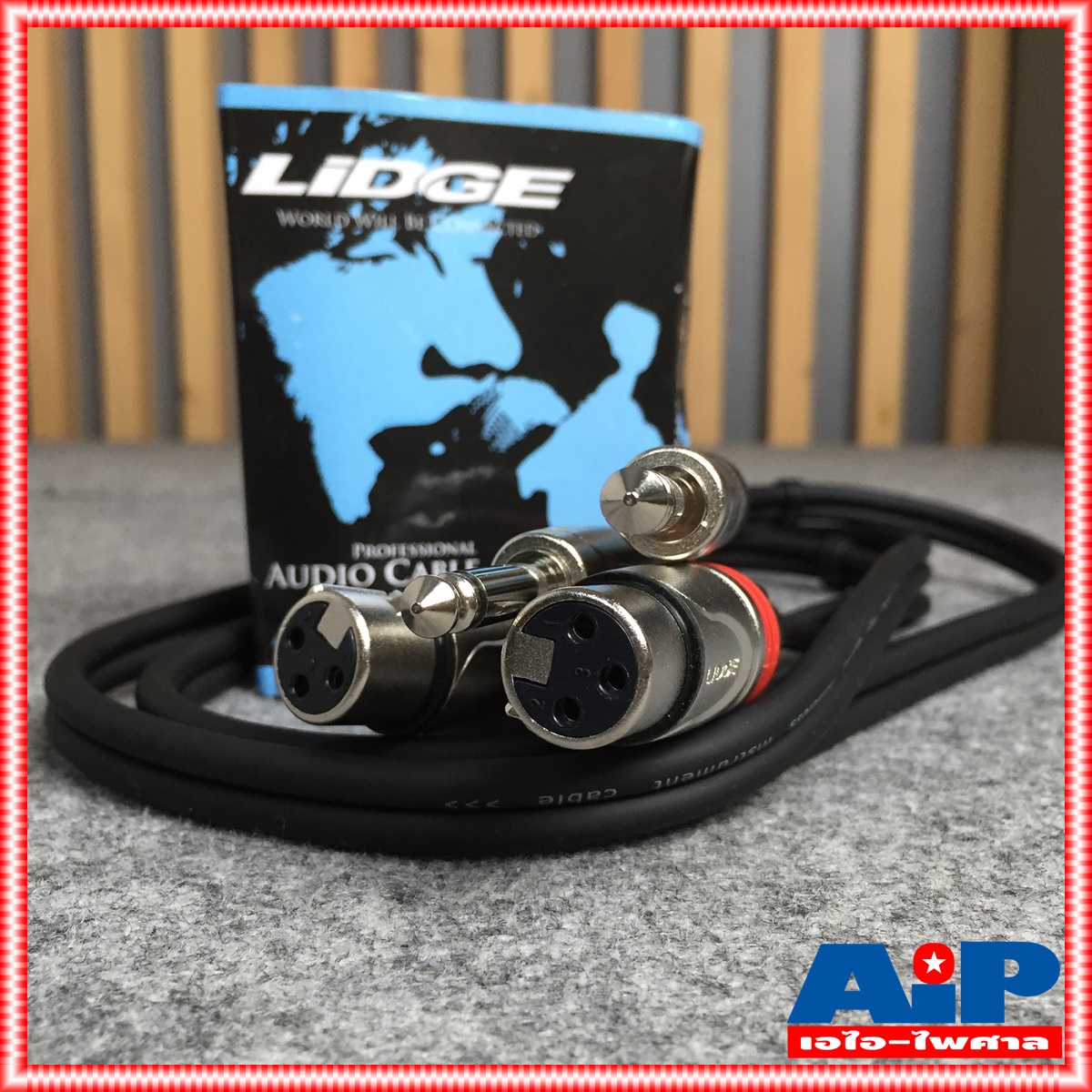 สายคู่ข้างละ2หัว 1.5เมตร LIDGE YM-711 สาย CANNON เมีย - MIC สายดำ YM 711 YM711 สายสัญญาณเสียง XLR เมีย ออก PHONE สายสัญญาณ