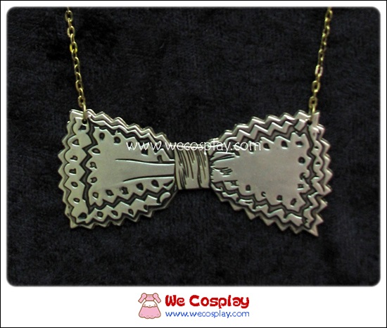 สร้อยคอโกธิคโลลิต้า จี้โบว์ สีทองโบราณ Gothic Lolita Necklace