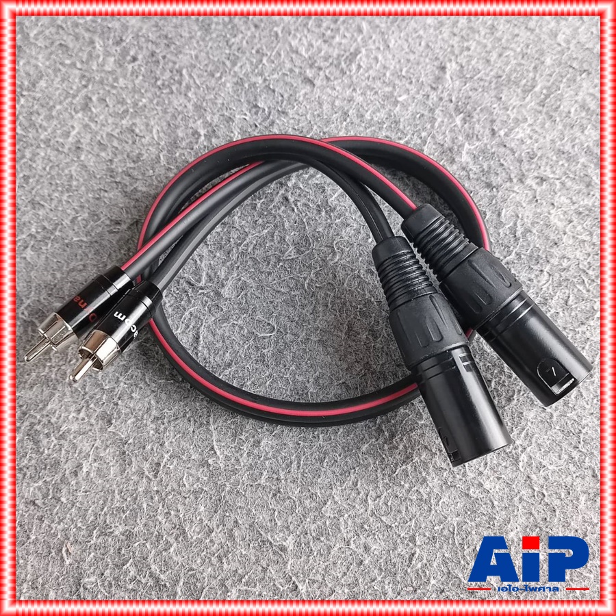 0.5เมตร DYNACOM สายP.RCA-XLR ผู้ ข้างละ2หัว J2049-6 สายดำ สายปลั๊กอาร์ซีเอ2หัวออกแคนนอนผู้2หัว เอไอ-ไพศาล