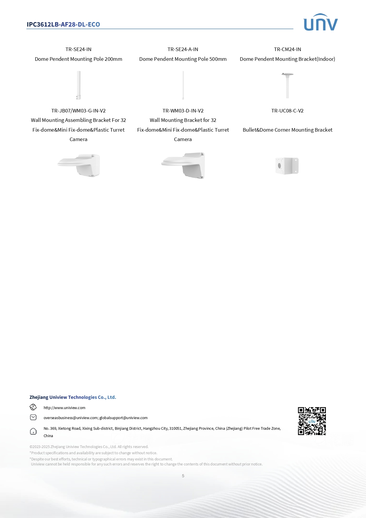 Uniview กล้องวงจรปิด CCTV IP รุ่น IPC3612LB-AF28-DL-ECO 2MP