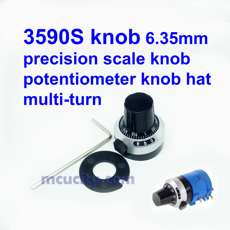 3590S knob 6.35mm precision scale knob potentiometer knob hat multi-turn potentiometer