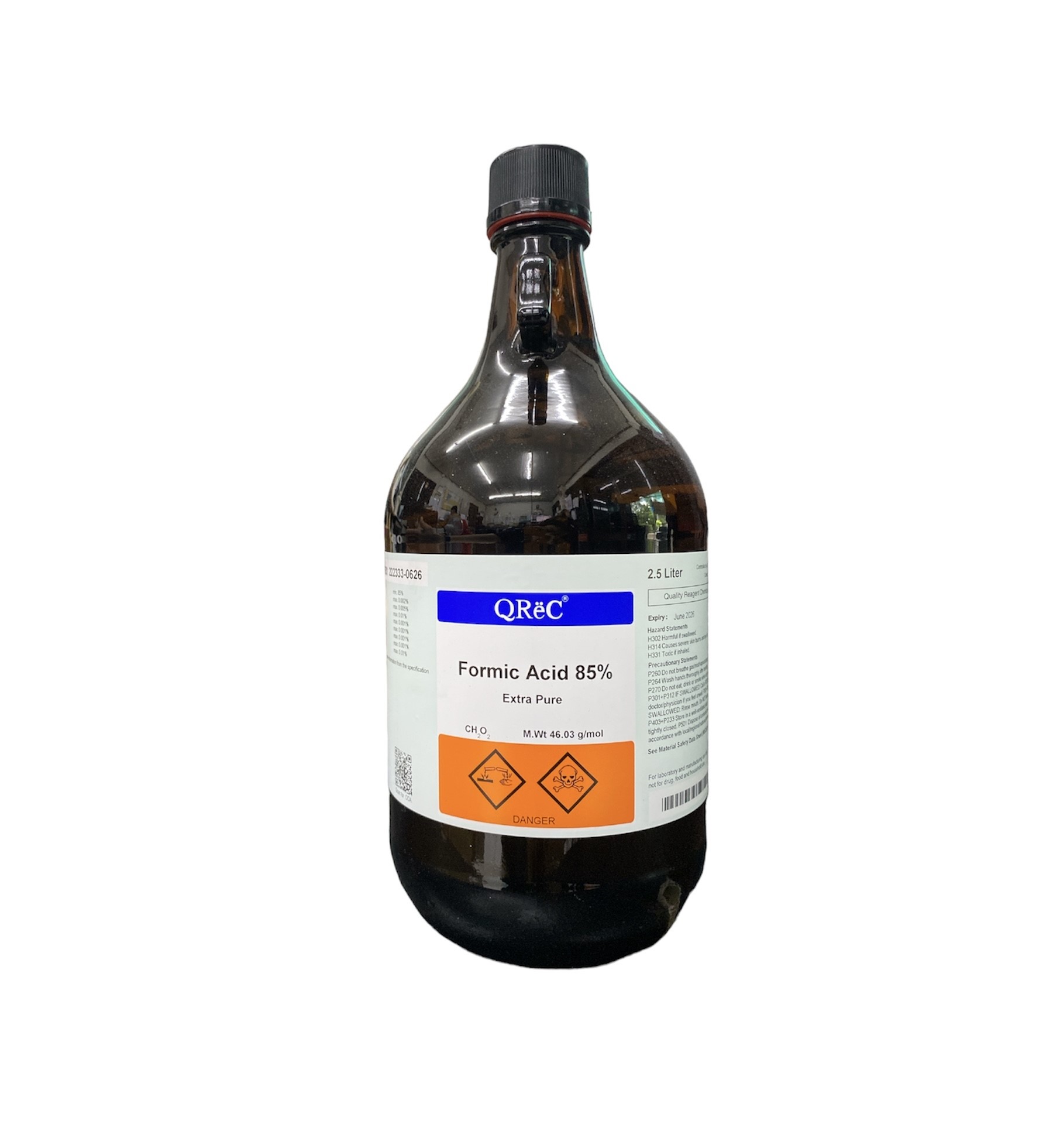 Formic Acid 85%, 2.5 L -Qrec Newzealand