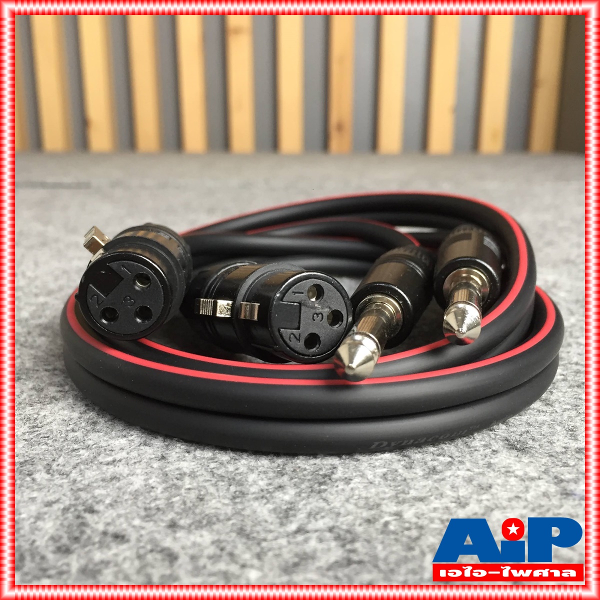 1เมตร DYNACOM สายJ.CANNON-P.MICข้างละ2หัว 1M J2049-6 สายดำ สายสัญญาณเสียง XLR เมีย-PHONE คู่ยาว 1เมตร XLR+MONO ยาว1เมตร P.MICจะมีสีเงินและสีทองขึ้นกับล็อตการผลิต