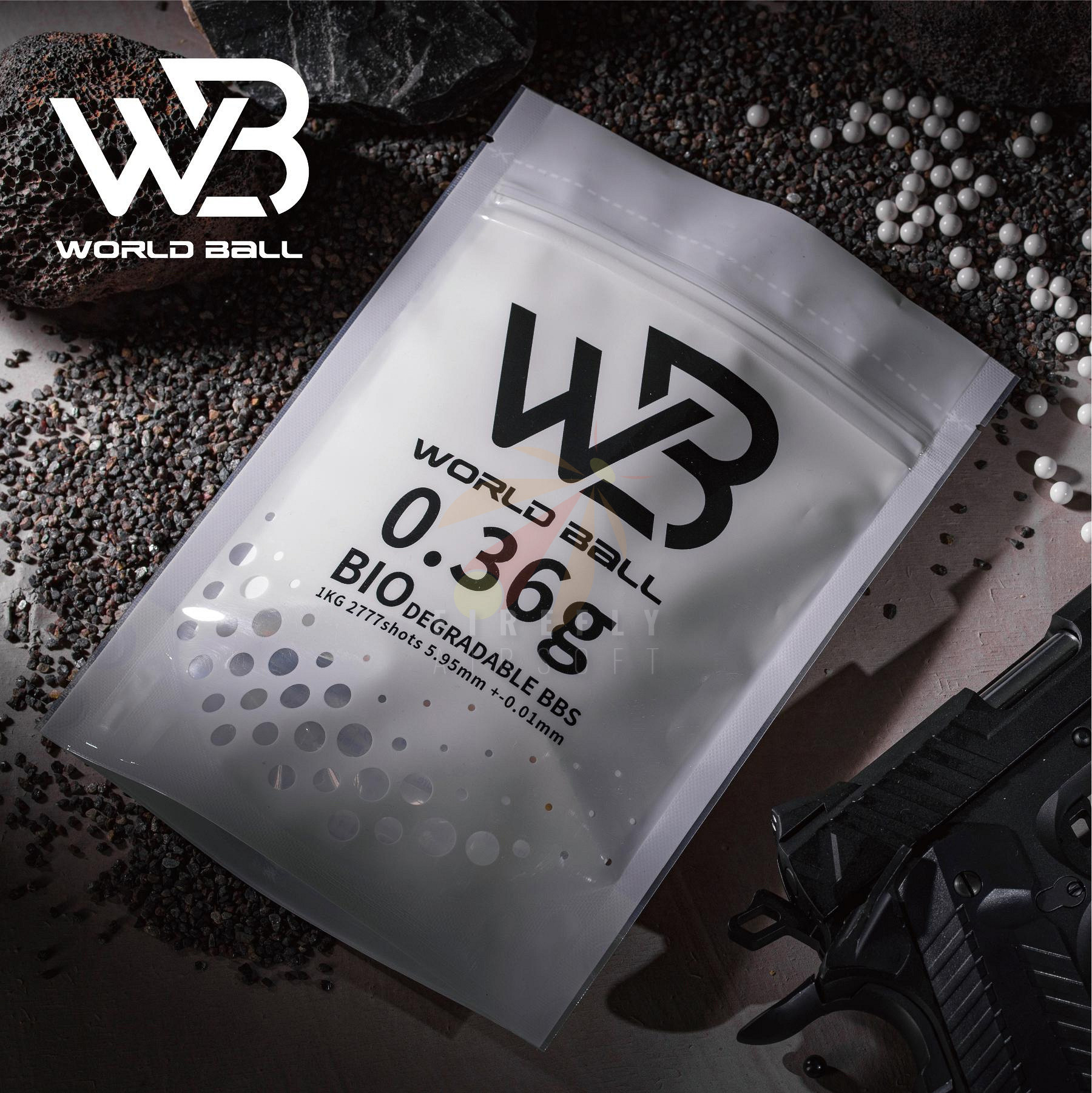 World Ball 6mm. BIO BBs 0.36g White 1 kg