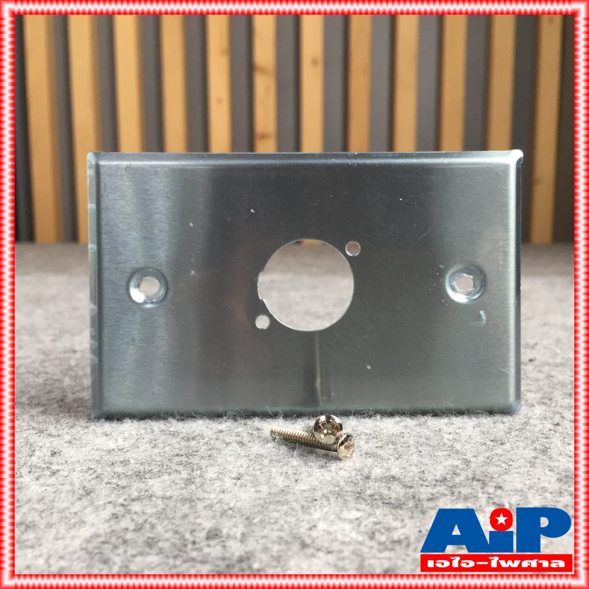 แผ่นสแตนเลส 1รู XLR SWP561-0-1-CG แผ่นเพลท เจาะรู งานติดตั้ง เครื่องเสียง ไมค์ สัญญาณ เสียง เอไอ-ไพศาล