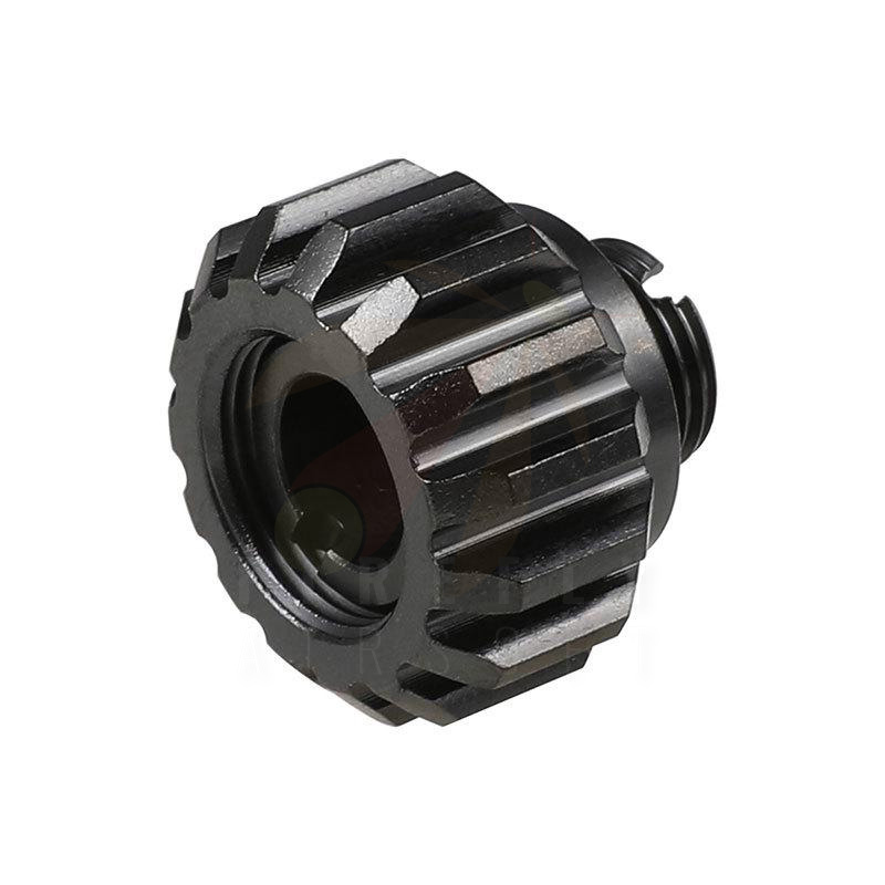 CowCow Technology A02 CNC Stainless Steel Threaded Adapter for Gas Blowback Airsoft Pistols (Color: Titanium Black)