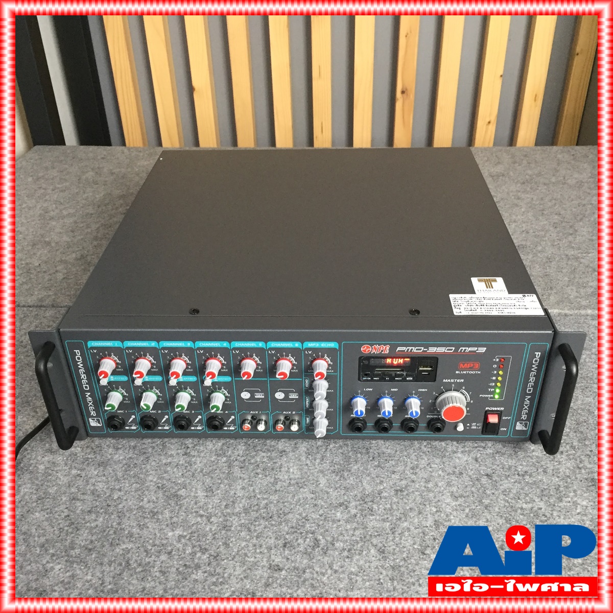 NPE PMD350MP3 AC/DC POWERMIXER ลาย PMD 350 MP3 POWERMIX PMD-350 MP3 แอมป์เสียงตามสาย ใช้ได้ทั้งไฟบ้าน 220V ไฟรถ DC24V มีบลูทูธ เอไอ-ไพศาล +++