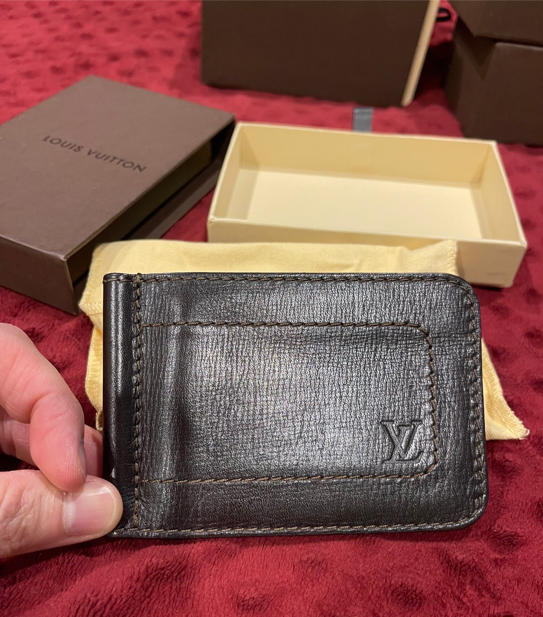 Money Clip Louis Vuitton Vintage Utah Brown 4 Cards (สภาพ 90 %)