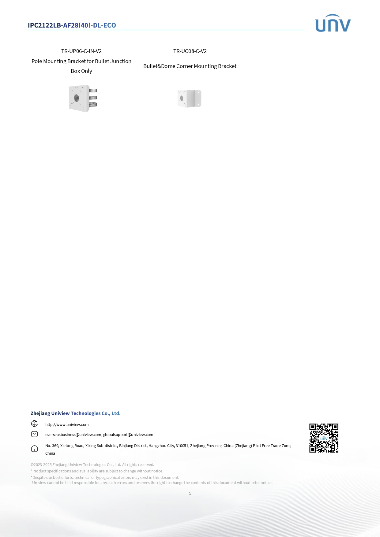 Uniview กล้องวงจรปิด CCTV IP รุ่น IPC2122LB-AF28-DL-ECO 2MP