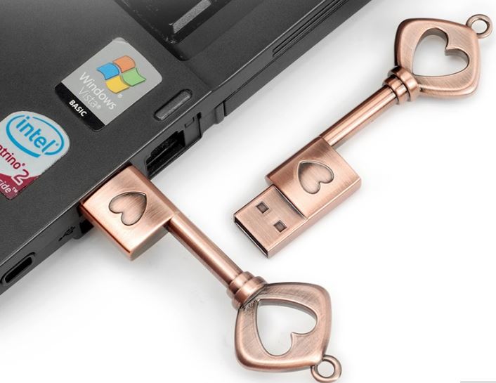 Usb Flash drive รูป ดอกกุญแจ สี Copper ที่เก็บข้อมูล ของชำร่วย ของที่ระลึก งานแต่งงาน ไอเดียเก๋ 937394