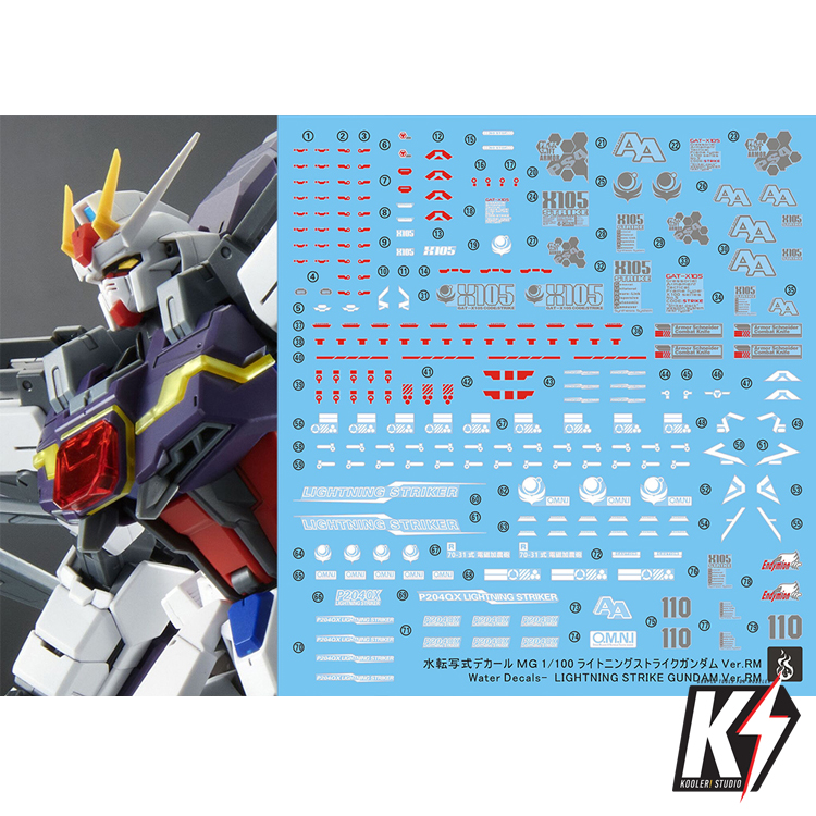 Waterdecal CG MG Lightning Strike Gundam Ver.RM #ดีคอลน้ำสำหรับติดกันพลา