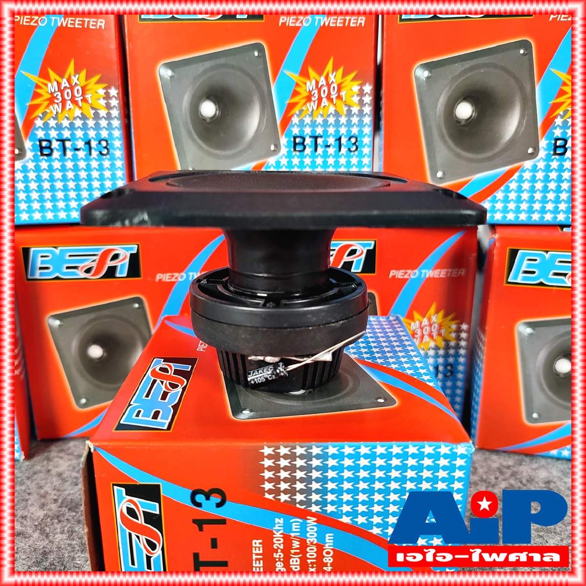1ตัว BEST BT-13 ลำโพงเสียงแหลม BT13 BT 13 Tweeter Speaker ลำโพงเสียงแหลม เปียโซ่ ทวีตเตอร์ 3.5นิ้ว หน้าเหลี่ยม สีดำ 4-8โอห์ม