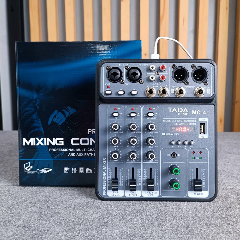 TADA MC-4 MIXER 2ไมค์ อนาล็อกมิกเซอร์ 2 ช่องไมค์ แจ็ค Combo มี EQ เอฟเฟคแท้ 99DSP MC 4 MC4 เอไอ-ไพศาล