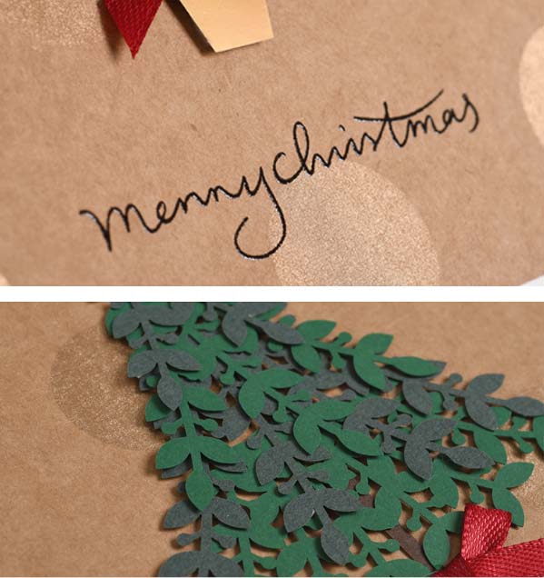 การ์ดคริสต์มาส กระดาษคราฟ Merry Christmas