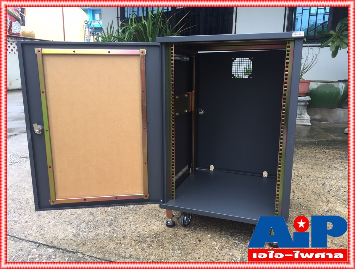 RACK NPE QRD-16U (35kg) ตู้เก็บเครื่องเสียงทำจากเหล็ก16U 2ฝาหน้าใส-หลังทึบ มีล้อเลื่อน QRD16U QRD 16U เอไอ-ไพศาล
