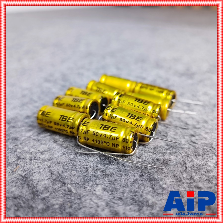 (10ตัว) 4.7uF 50V C ลำโพง สีทอง คาปาลำโพงเสียงแหลม 4.7 / 50 V ตัวป้องกันลำโพงเสียงแหลม คอนเดนเซอร์ คาปาซิเตอร์ลำโพง CAPACITOR