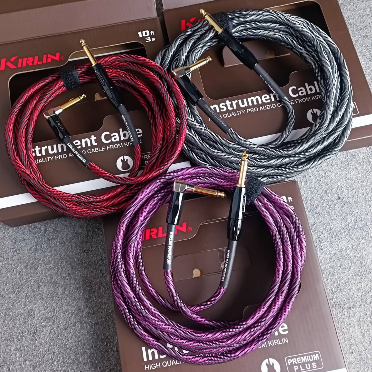3เมตร(1เส้น) KIRLIN IWB-202BFGL สายกีต้าร์ 3เมตร มี3สีให้เลือก สีดำ / ม่วง / แดง สายแจ็คกีต้าร์ 20AWG สายไมค์หัวท้าย สายสัญญาณสำเร็จรูป เอไอ-ไพศาล