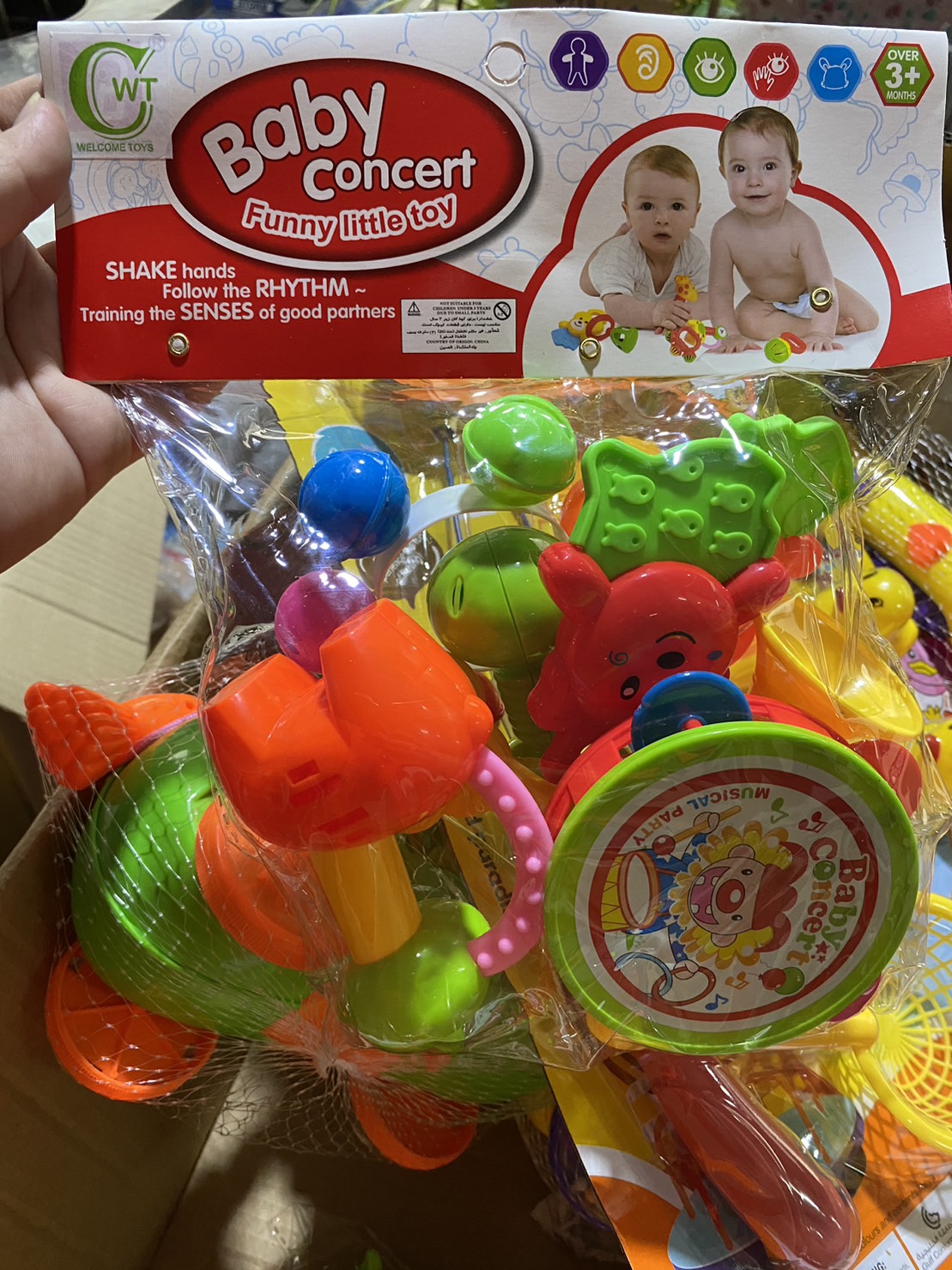 D70 ของเล่นเด็กอ่อนเขย่ามือยางกัด เครื่องดนตรีเด็กอ่อน ปลีกถุงละ