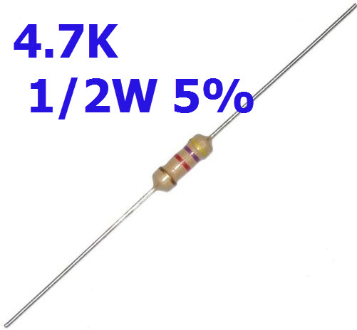 4K7Ω 4.7Kohm 1/2W (0.5W)