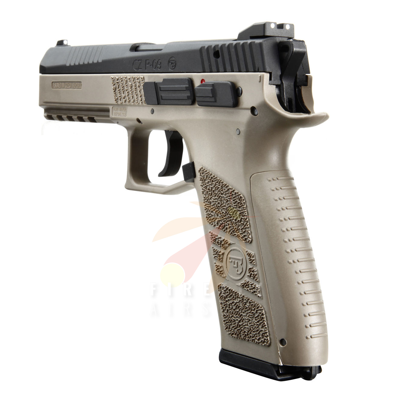 KJ WORKS CZ P-09 DUTY GBB AIRSOFT PISTOL-TAN