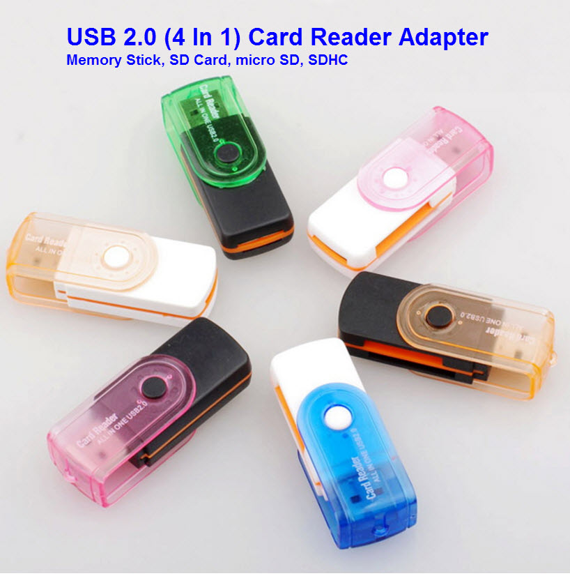 USB 2.0 All In 1 Micro USB Memory Card Reader Adapter Connector Stick For SD TF M2 MMC For SDHC MS Cards