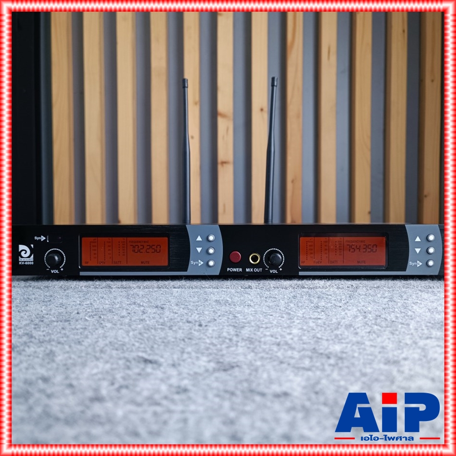 DE ACOUSTIC KV6000 NEW ไมค์ลอยมือถือคู่ UHF ปรับความถี่ได้ ไมค์ลอยคู่ KV 6000 แถมอุปกรณ์ย้ายเสา กระเป๋าเก็บไมค์ kv-6000