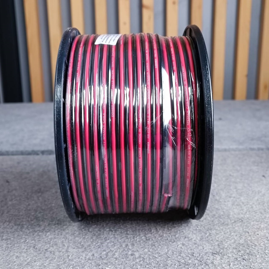 ล้อ100เมตร CONNEX RB-210 2X1.0 SQ.MM.สายลำโพงดำแดง 100M RB 210 RB210 สายลำโพง ดำ-แดง สายลำโพง2x1 ทองแดงชุบ เอไอ-ไพศาล