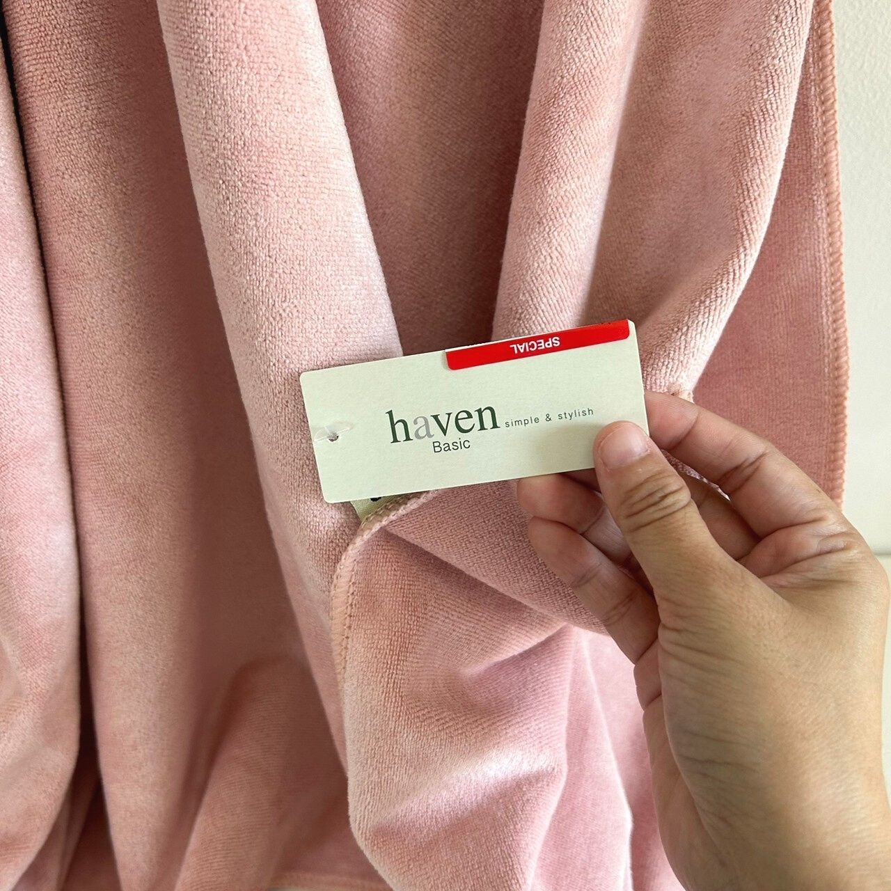 🍀HAVEN Towel Microfiber🍀ผ้าเช็ดตัว ผ้าขนหนู ไมโครไฟเบอร์ ขนาด 28*56 นิ้ว HAVEN แท้💯Mc Sweet : Pink