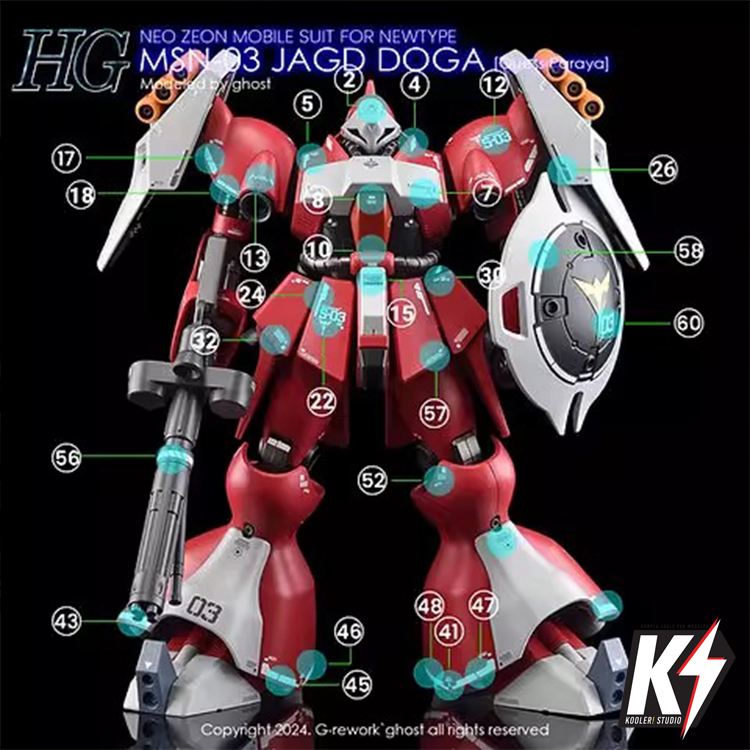 Waterdecal CG HG MSN-03 Jagd Doga #ดีคอลน้ำสำหรับติดกันพลา กันดั้ม Gundam พลาสติกโมเดลต่างๆ