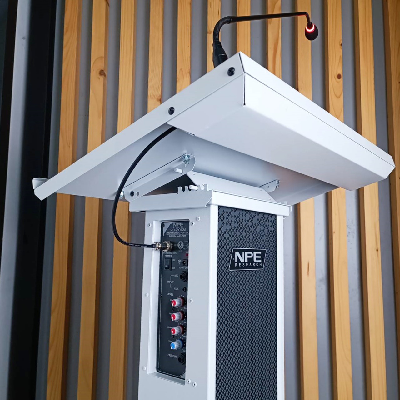 NPE PD-206M PODIUM AMPLIFIER ใช้สำหรับการประชุม บรรยาย พร้อมลำโพงในตัว PD206M PD 206 M เอไอ-ไพศาล